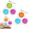 2 pcs Simple Dimple Fidget Toy,Push Pop Bubble Fidget Sensory Toy Silicone Stress Reliever, Three-Color Sensory Keychain Toy for Kids and Adults ,2805